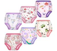 FLYISH DIRECT 6 Packs Potty Training Pants for Boys and Girls, Absorbent and Reusable Potty Training Underwear for Babies and Toddlers, 4 Years, Gourmet Moments