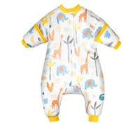 FLYISH DIRECT Baby Sleep 2.5 Tog, Sleeping Bag with Legs, Cotton with Removable Sleeves, Toddlers Winter 100cm, XL, Giraffe