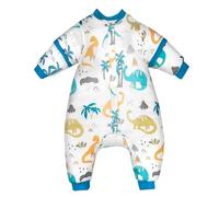 FLYISH DIRECT Baby Sleeping Bag 3.5 Tog, Sleeping bag with Legs, Cotton Sleeping Bag with Removable Sleeves, Toddlers Sleeping bag with Feet Winter 90cm, L, Dinosaurs