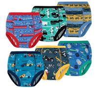 FLYISH DIRECT Boy's Training Panties, Soft and Absorbent, 6-Ply 100% Cotton Fabric, 6 Packs, Car, 4 Years