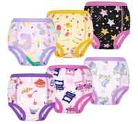 FLYISH DIRECT Cotton Potty Training Pants 6 Packs, Absorbent and Reusable Potty Pants for Toddler Girls and Boys, Toilet Training Underwear, Purple and Yellow, 2 Years