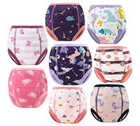 FLYISH DIRECT Cotton Potty Training Pants for Girls, Absorbent and Reusable Potty Training Underwear for Baby and Toddler, 8 Pairs, 5 Years, Purple Unicorn
