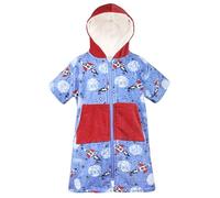FLYISH DIRECT Kids Hooded Towel Robe, 100% Cotton, Zip-Up Thick Beach Poncho with Pockets, Super Absorbent Short Sleeve Bathrobe for Boys & Girls, XL