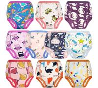 FLYISH DIRECT Potty Training Pant, 10 Packs Cotton Absorbent Training Pants for Toddlers Boy and Girls, Baby Reusable Potty Training Underwear, 7 Years, Purple Zoo