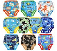 FLYISH DIRECT Potty Training Pant, 10 Packs Cotton Absorbent Training Pants for Toddlers Boy and Girls, Baby Reusable Potty Training Underwear, 8 Years, Blue Park