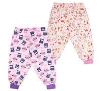 FLYISH DIRECT Potty Training Pants, 2 Pairs Absorbent Diaper Pants, Leak-Proof Reusable Training Pants Girls, 100% Cotton, Breathable Potty Trouser for Kids, 5-7 Years, Owl & Ice Cream