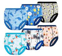 FLYISH DIRECT Potty Training Pants, 6 Packs of 100% Cotton Toilet Training Pants for Boys, Absorbent and Reusable Potty Underwear for Toddlers, 6 Years, Blue