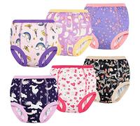 FLYISH DIRECT Potty Training Pants, 6 Packs of 100% Cotton Toilet Training Pants for Girls, Absorbent and Reusable Potty Underwear for Toddlers, 2 Years, Purple
