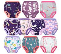 FLYISH DIRECT Potty Training Pants Cotton, Strong Absorbent Reusable Toddler Training Pants Girls, Baby Potty Training Underwear 10 Packs - Purple, 2 Years