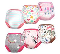 FLYISH DIRECT Potty Training Pants, Cotton Toilet Training Pants for Boys, Reusable Potty Training Underwear for Baby and Toddlers, 6 Pairs, 5 Years, Pink