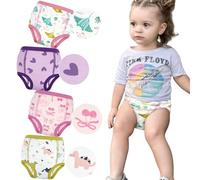 FLYISH DIRECT Potty Training Pants for Girls, 100% Cotton Potty Training Underwear, Leak Proof Toilet Training Pants, 4 Packs Absorbent Reusable Training Pants for Toddler, Multi Pink, 2 Years
