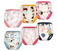 FLYISH DIRECT Potty Training Pants Girls, Cotton Reusable Potty Underwear | Small Accident Protection, Daytime Potty Training, 6 Packs, 2 Years, Yellow Cat