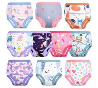 FLYISH DIRECT Potty Training Pants Girls, Reusable Toilet Training Pants | Cotton, Small Leak Protection, 10 Packs, Purple, 4 Years