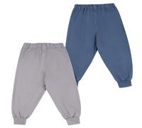 FLYISH DIRECT Potty Training Pants Lightweight, 100% Cotton Breathable Training Trouser for Toddlers, Reusable Toilet Training Pants with Waterproof TPU for Boys and Girls, Blue and Light Grey, L