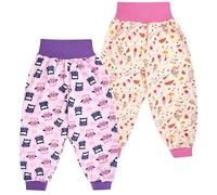 FLYISH DIRECT Potty Training Pants, Reusable Diaper Skirts, 100% Cotton Absorbent Girls Toilet Training Pants, 2 Pieces Waterproof Potty Pants for Toddlers, 5-7 Years, Owls