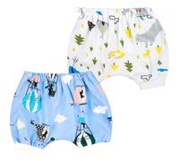 FLYISH DIRECT Potty Training Pants Shorts, Absorbent Toddler Training Pants for Boys and Girls, Rusable and Washable, 2 Packs, Blue, M