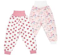 FLYISH DIRECT Potty Training Pants Shorts, Diaper Skirt Washable, Cotton Absorbent Toilet Training Pants, Toddler Training Pants Night 2-3 Years, 2 Pieces, S, Strawberry