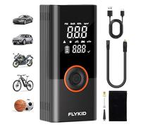 FLYKID Tire Inflator Portable Air Compressor - 150PSI Digital Air Pump for Car Tires, Fast Inflation for SUV/Truck/Bicycle, LED Light, Rechargeable Battery - Roadside Emergency & Outdoor Use