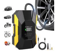 FLYKID Tire Inflator Portable Air Compressor - 5X Faster 150PSI Cordless Air Pump for Car Tires with Digital Pressure Gauge & Auto Shutoff - Emergency LED Light for Motorcycle, Bike, Ball Tires