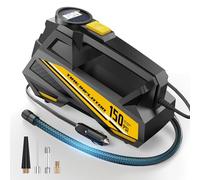 Portable Car Tyre Inflator Air Compressor DC 12V with 150PSI LCD Digital Display and LED Emergency Light, Automatic Tyre Pump