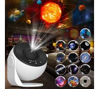 FlyLily Galaxy Projector, 13 in 1 HD Planetarium Star Projector for Bedroom, 360 Rotating Star Light with Adjustable Knob and Timer for Kids, Ceiling, Gifts, Room Decoration