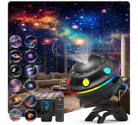 FlyLily Starry Sky Projector Galaxy Projector Star Projector Black | Starry Sky with Remote Control, Timer, Bluetooth Speaker, 15 White Noise, RGB Effect, Night Light for Children Adults