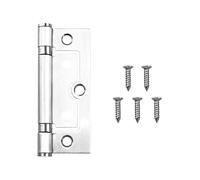 Flylin 10 Pcs 3 Inch Flush Door Hinges, Stainless Steel No Noise Folding Butt Hinges with Screws, Mute Bearing Hinge for Internal External Doors/Cupboards/Windows/Wardrobes/Drawer/Boxes/Closet