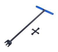 Flylin 16in Water Meter Key Kit, Steel T Handle Curb Key and 4-Way Triangle Square Utilities Key, Multifunction Water Shut Off Wrench for Curb Main Water Shutoff/Valve/Faucets (Blue)