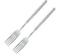 Flylin 2PCS BBQ Toasting Forks, Stainless Steel, 8.7-25.4 Inch Telescopic Extendable Dinner Forks, Ideal for Grilling, Serving, and Desserts