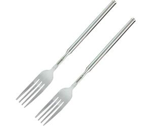 Flylin 2PCS BBQ Toasting Forks, Stainless Steel, 8.7-25.4 Inch Telescopic Extendable Dinner Forks, Ideal for Grilling, Serving, and Desserts
