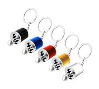 Flylin 5PCS Auto Shifter Keychain, Auto Gear Shifter Keychain, Multi-Color Alloy Metal Key Rings Car Accessories Pendant, Six Speed Manual Transmission Stick Shift Keyring Creative Fidget Toy (01)