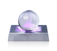 Flylin LED Light Base Rectangle Display Stand, 7 Color USB Cable, Crystal Art Display, Holiday Decoration (Black)