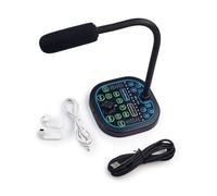 Flylin Microphone Voice Changer, Handheld Dual Port Real Time Voice Modulator Voice Disguiser Microphone with Adjustable Knob for Game Recording Phone