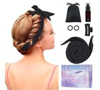 Flylipu Heatless Curling Rod Headband, Upgraded 60" Extra Long Heatless Curls Headband Soft Hair Curlers to Sleep In Hair Rollers No Heat Curls (Black, Medium Sized)