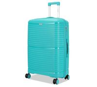 FLYMAX 24" Medium Suitcase 4 Wheel Lightweight Luggage Hard Shell Polypropylene Travel Case Hold Check in Fits 15kg - 20kg Medium Size + 3 Digit Lock + Telescopic Handle 67 Litre Capacity Green