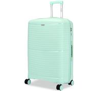 FLYMAX 24" Medium Suitcase 4 Wheel Lightweight Luggage Hard Shell Polypropylene Travel Case Hold Check in Fits 15kg - 20kg Medium Size + 3 Digit Lock + Telescopic Handle 67 Litre Capacity Light Green