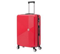 FLYMAX 24" Medium Suitcase Super Lightweight 4 Wheel Spinner Hard Shell ABS Luggage Hold Check in Travel Case RED 67L