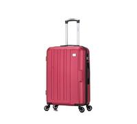 FLYMAX 24" Medium Suitcase Super Lightweight 4 Wheel Spinner Hard Shell ABS Luggage Hold Check in Travel Case 65 Litre Red Wine