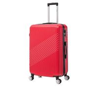 FLYMAX 24" Medium Suitcase Super Lightweight 4 Wheel Spinner Hard Shell ABS Luggage Hold Check in Travel Case Red