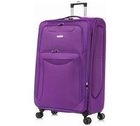 FLYMAX 24" Medium Super Lightweight 4 Wheel Suitcase Luggage Expandable with Wheels Purple