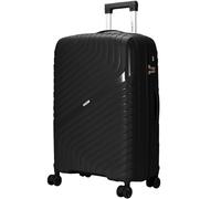 FLYMAX 29" Large Suitcase Luggage Large Suitcase 4 Wheels Lightweight 20kg - 23kg Hardshell Polypropylene with Combination Lock + Telescopic Handle Travel Case Hard Shell XL 102L Black
