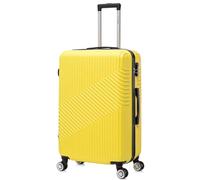 FLYMAX 29" Large Suitcases 4 Wheel Spinner Super Lightweight Luggage Hard Shell Durable Check in Hold Built-in 3 Digit Combination Solar Yellow