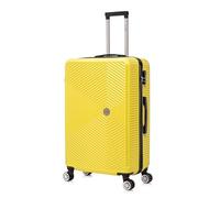 Flymax 29" Large Suitcases on 4 Wheels Lightweight Hard Shell Luggage Durable Check in Hold Luggage Built-in 3 Digit Combination Solar Yellow 106L