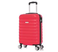 FLYMAX 55x35x20 4 Wheel Super Lightweight Cabin Luggage Suitcase Hand Carry on Case Flight Travel Bags Approved On Board Fits Easyjet Ryanair Jet 2 2.5kg Red 35L