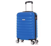 FLYMAX 55x35x20 4 Wheel Super Lightweight Cabin Luggage Suitcase Hand Carry on Case Flight Travel Bags Approved On Board Fits Easyjet Ryanair Jet 2 2.5kg Navy 35L