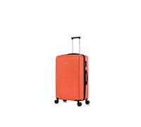 FLYMAX 55x35x20 4 Wheel Super Lightweight Cabin Luggage Suitcase Hand Carry on Flight Travel Bags Approved On Board Fits Flybe Easyjet Ryanair Jet 2 Orange 35 Liter