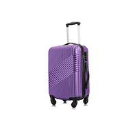 Flymax 55x35x20 4 Wheel Super Lightweight Cabin Luggage Suitcase Hand Carry on Flight Travel Bags On Board Fits Flybe Easyjet Ryanair Jet 2 BA Purple