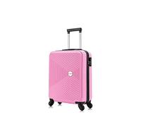 Flymax 55x40x20 4 Wheel Super Lightweight Cabin Luggage Suitcase Hand Carry on Flight Travel Bags Approved On Board Fits Easyjet Ryanair Jet 2 BA Pink