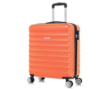 FLYMAX 56x45x25 Easyjet Cabin Bag Hand Luggage Approved Cabin Case Carry on Lightweight Suitcase Also Approved for BA Jet 2 57L 2.8kg Orange