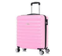 FLYMAX 56x45x25 Easyjet Cabin Bag Hand Luggage Approved Cabin Case Carry on Lightweight Suitcase Also Approved for BA Jet 2 57L 2.8kg Pink